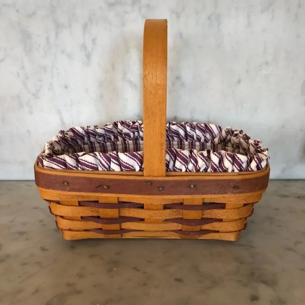 LONGABERGER 1997 Purple Sweetheart Basket Combo Vintage